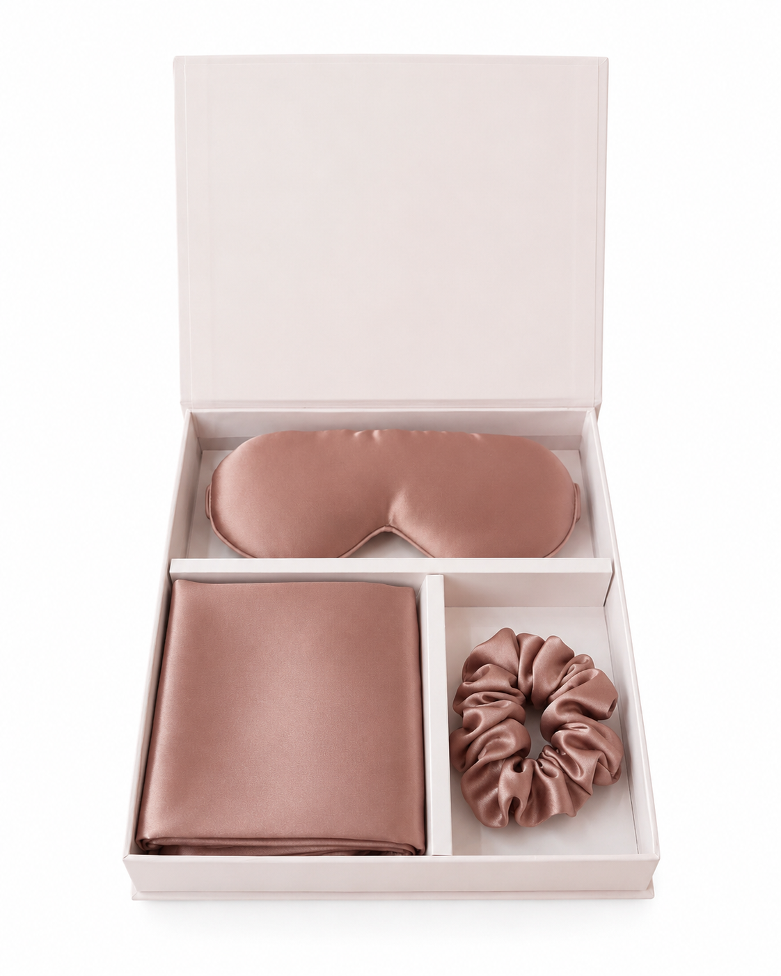 Set de sommeil en soie 100% mûrier rose